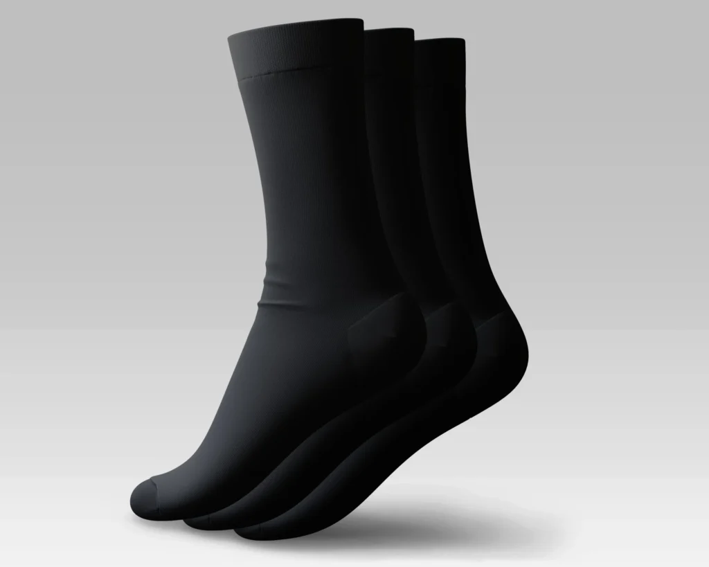 Men’s Black Long Cut Cushioned Socks