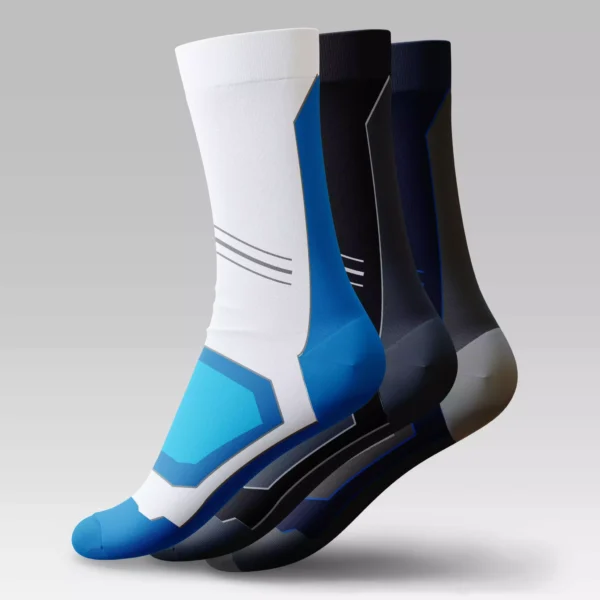 Multicolor Men's Long Half Cushioned Socks P3C-M-10 – breathable, performance socks for active lifestyles