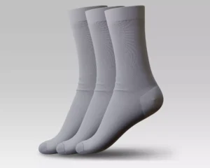 Men's Long Half Cushioned in grey, crafted from Egyptian cotton for all-day comfort – Stitch Premium Socks