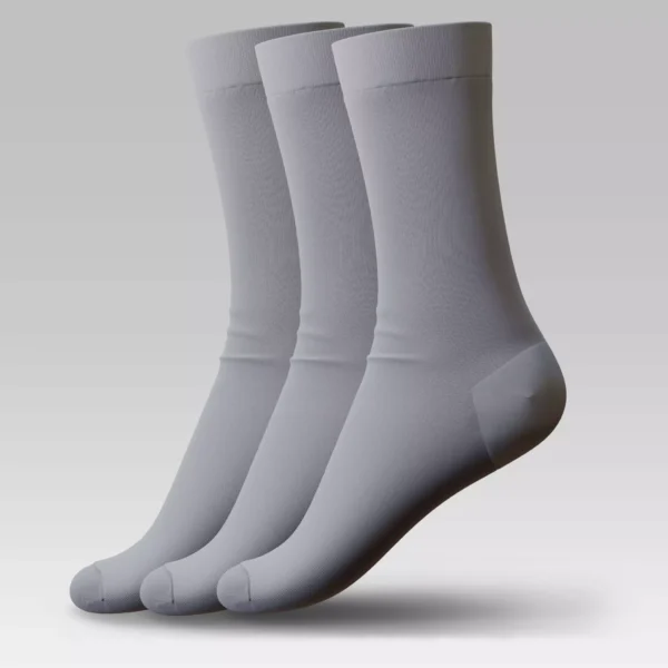 Men's Long Half Cushioned in grey, crafted from Egyptian cotton for all-day comfort – Stitch Premium Socks