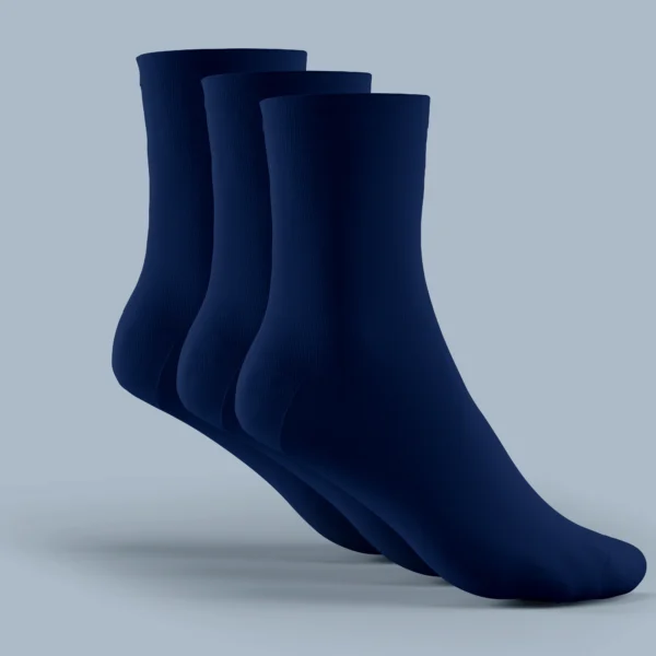 Men's Cotton Half-Cushion Socks in Solid Navy