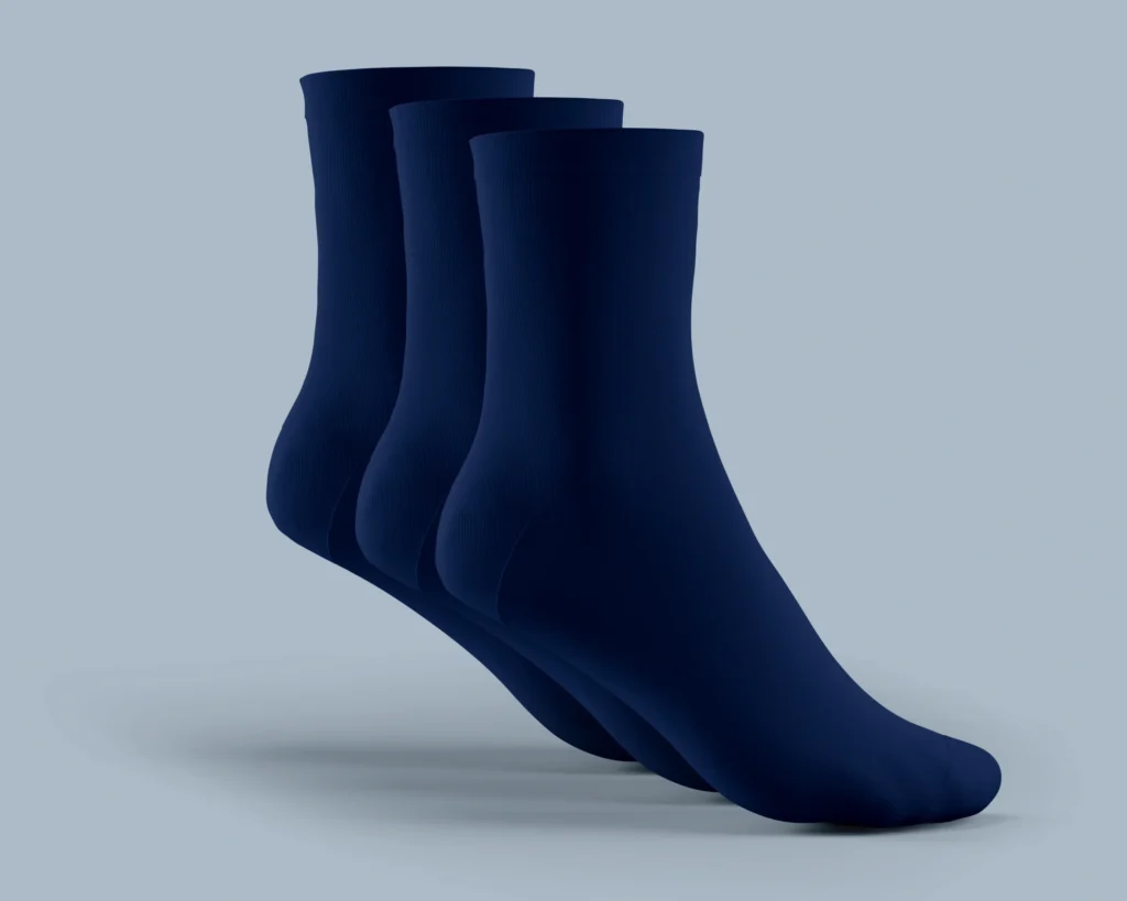 Men's Cotton Half-Cushion Socks in Solid Navy