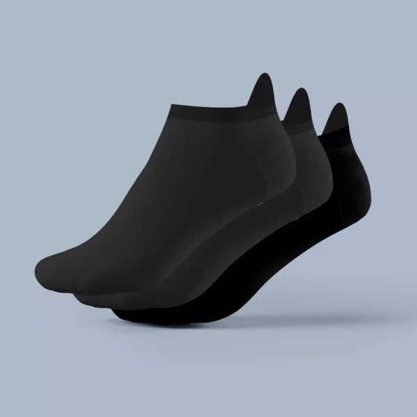 Women's Heel Shield Half Cushioned Socks – breathable 3-pack in black with heel grip No-slip low cut socks with cushioned heel and toe – lightweight and supportive for men Egyptian cotton socks for men – Heel Shield technology keeps socks in place all day Lightweight athletic socks for men – stretch-fit comfort and secure heel protection