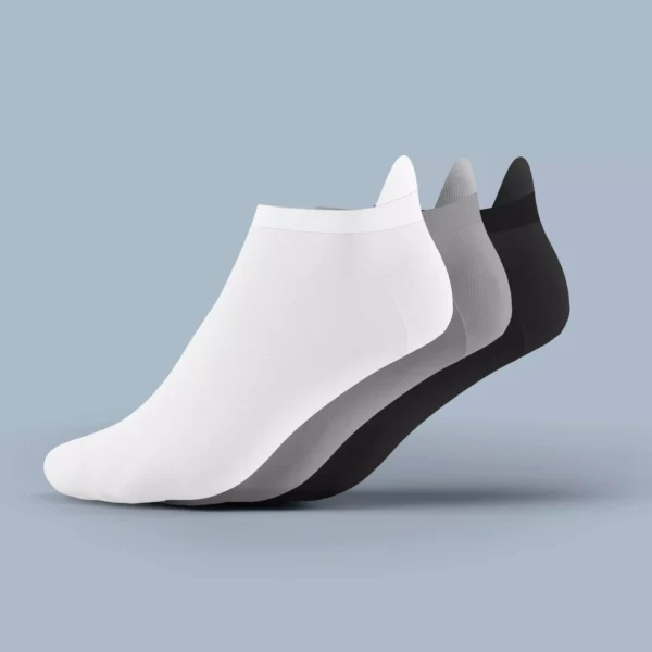 Men's Low Heel Shield Socks – 3-pack with anti-slip heel grip in black, white, and gray Lightweight low cut socks for men – reinforced heel zone with breathable cotton Heel shield socks for men – no-slip fit and flat seam for all-day motion Men’s socks with heel grip – Egyptian cotton stretch comfort for gym and casual wear